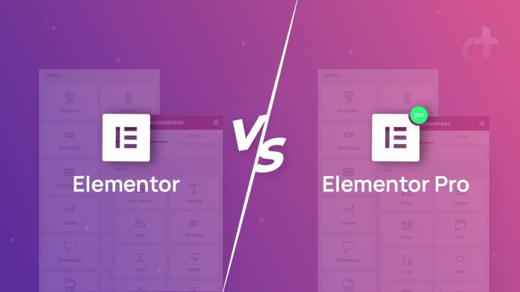 Elementor vs Elementor Pro.