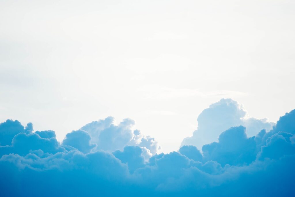 Blue clouds.