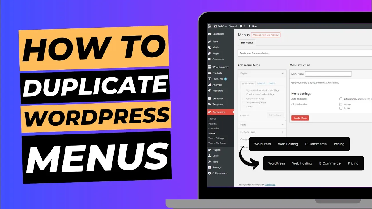 How to Easily Duplicate a Menu in WordPress | WebPower